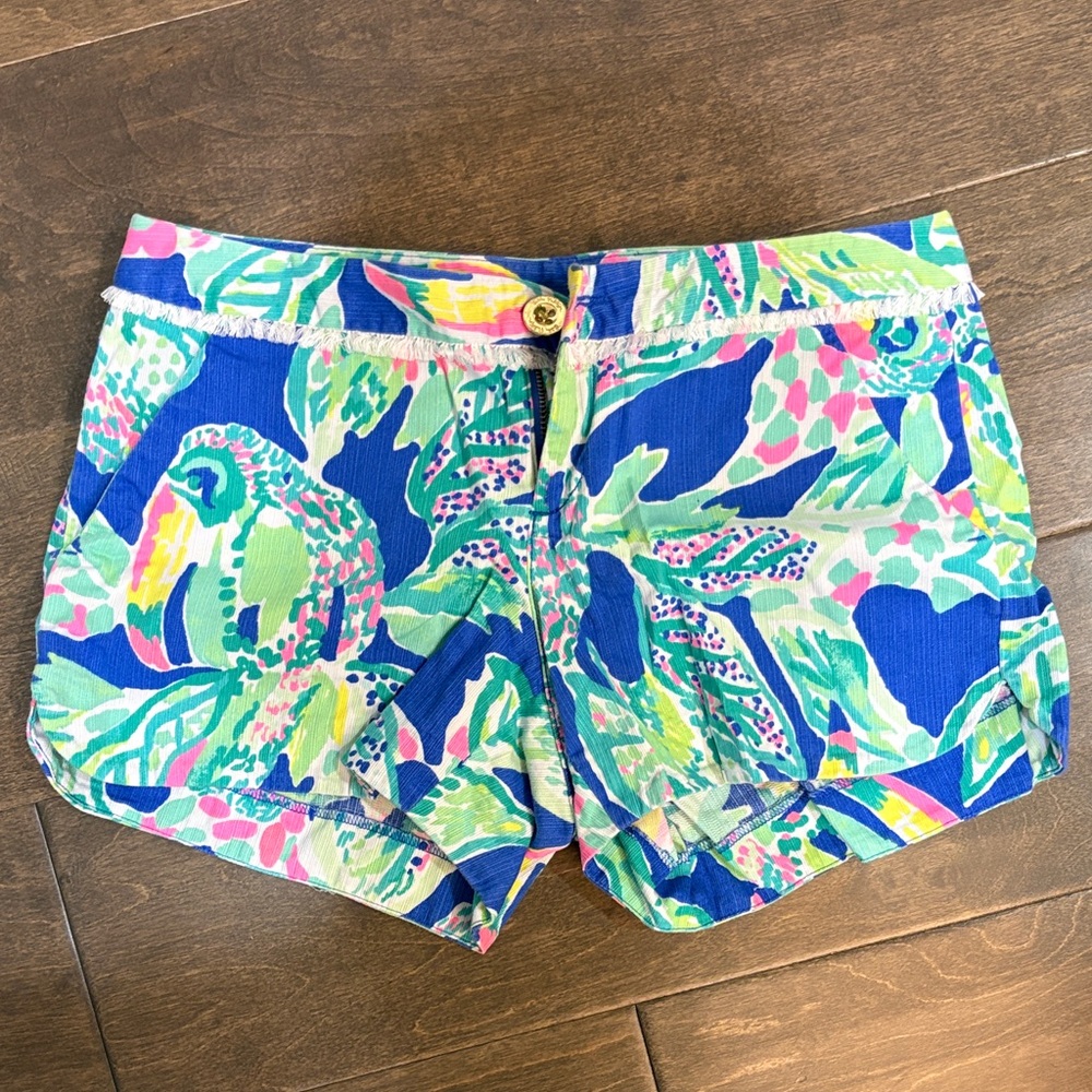 Lilly Pulitzer Bechon Blue Wake Up Call Shorts - Size 0